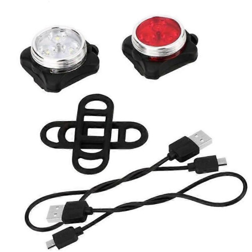 Επαναφορτιζόμενη λυχνία LED USB για ποδήλατο με ουρά, μπροστινή και πίσω ποδηλασία
