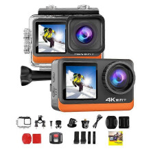 C8S Action Camera 4K WIFI con doppio schermo a colori, impermeabile, stabilizzazione elettronica dell'immagine (EIS), videocamera sport
