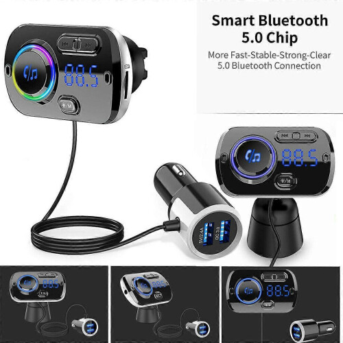 Wireless Bluetooth Car FM Transmitter Kit 2 USB Charger MP3 Player 2