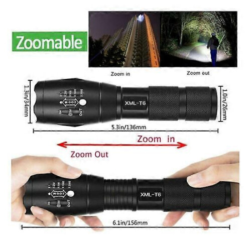 Linterna LED recargable e impermeable de aleación de aluminio para exteriores 1