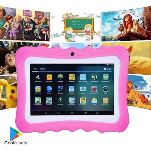 Q8 Tablet για παιδιά, 7 ιντσών Android Tablet με WiFi, Bluetooth 1GB+8GB, ροζ AU βύσμα 1