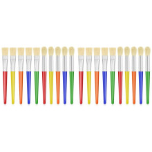 20pcs Large Paint Brushes Round and Flat Preschool Paint Brushes for Washable Paint Acrylic Paint for Toddler
