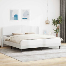 vidaXL Bed Frame with Headboard White 180 x 200 cm Faux Leather