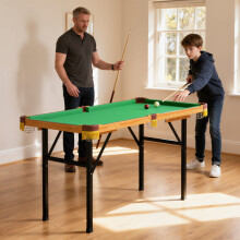 SPORTNOW 4FT Folding Pool Table, Mini Billiards Table Set for Kids, Green