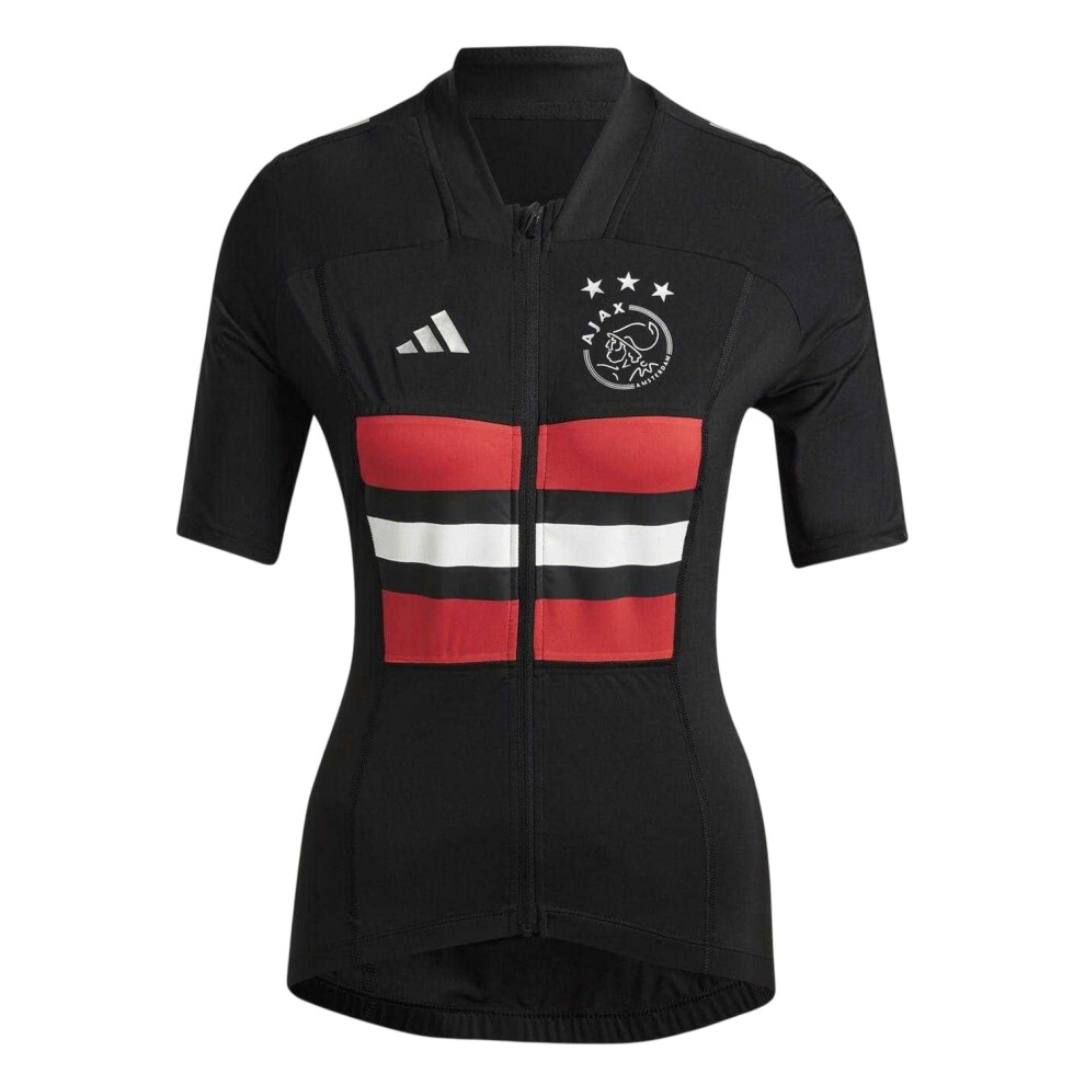 Adidas (12 Uk, Black) Womens/Ladies Ajax Mock Neck Short-Sleeved Cycling Jersey