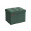 Small Foldable Storage Ottoman - Fabric - Retro Green - Versatile Foot Rest with Storage 1