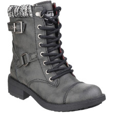 (4 UK, Black) Rocket Dog Womens/Ladies Thunder Biker Boots