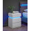 Bedside Table - Wood - Cloud White - Modern Design with LED Lights and 3 Drawers 2