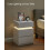 Bedside Table - Wood - Cloud White - Modern Design with LED Lights and 3 Drawers 4