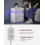 Bedside Table - Wood - Cloud White - Modern Design with LED Lights and 3 Drawers 7
