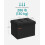 Foldable Storage Ottoman - Fabric - Ink Black - Compact Foot Rest with Storage 5