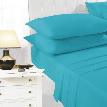 (Double, Teal) K Collection percale Percale Fitted Sheet