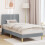 VidaXL vidaXL Bed Frame with Headboard Light Grey 90 x 190 cm Fabric 1
