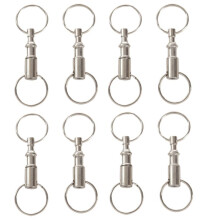 8Pcs Heavy Duty Double Porte-Cles Pull Apart Snap Lock Support D'Anneau Tournant