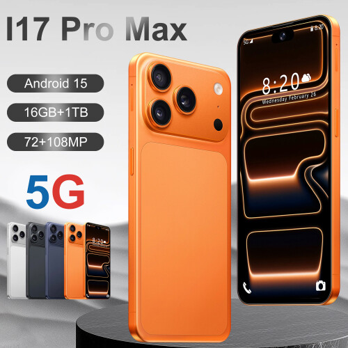 (Orange) I17 Pro Max 7.3-inch Smart Island 16+1T Android Phone 1