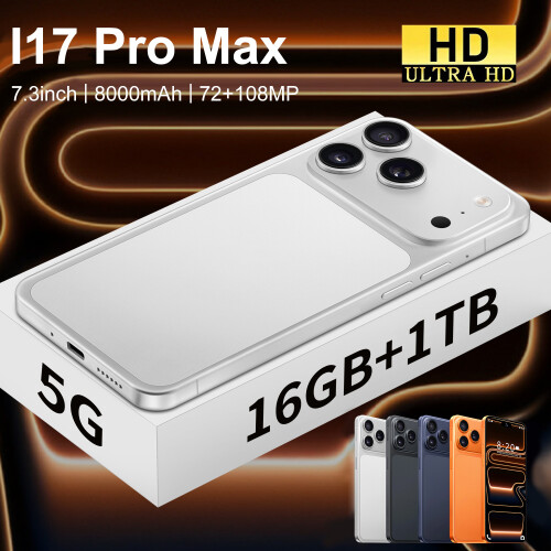 (Orange) I17 Pro Max 7.3-inch Smart Island 16+1T Android Phone 2