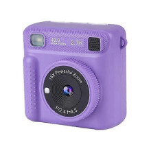 (purple) Portable Instant Print Camera with Color Pens Safe Thermal Printing Technology DIY