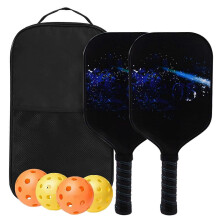 (Star Cluster) 2 Pickleball Paddles Set with 4 Balls for Outdoor