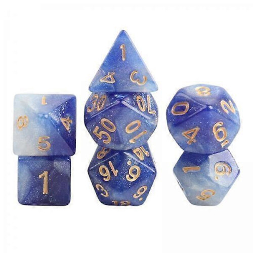 (4 Pcs) 2x7x Polyhedral Dice Party Game for Table Dark Blue