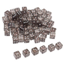 (Black) 100 Stück orangefarbene, polyedrische W6-Würfel für Glücksspielfreunde