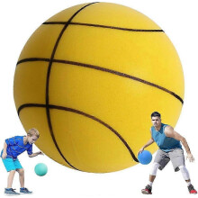 (Yellow, 18cm) 2026 Silent Basketball Indoor Training Ball Uncoated High Density Foam Ball