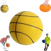 (Yellow, 21cm) 2026 Silent Basketball Indoor Training Ball Uncoated High Density Foam Ball
