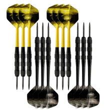 (Color block box) Pro Steel Tip Darts 18g Nylon Shafts PET Flight Portable O-Rings Tool Box Set Multicolor