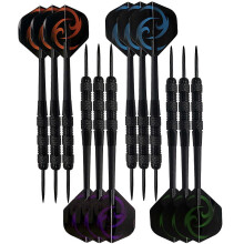 (black box) Pro Steel Tip Darts 18g Nylon Shafts PET Flight Portable O-Rings Tool Box Set Multicolor