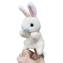 (Bunny1) Animal Finger Puppet Plush Toy for Kids Interactive Role-Play Storytelling Multicolor