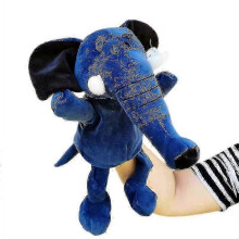 (blue elephant) Toy Kids Gift Animal Hand Puppet Plush Doll Educational