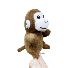 (monkey) Animal Finger Puppet Plush Toy for Kids Interactive Role-Play Storytelling Multicolor