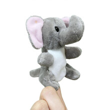 (elephant) Animal Finger Puppet Plush Toy for Kids Interactive Role-Play Storytelling Multicolor
