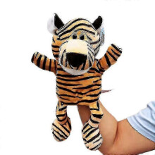 (brown tiger) Toy Kids Gift Animal Hand Puppet Plush Doll Educational