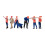 (Style A) 6x 1/50 Scale Hand Painted Miniature Tiny People Figurines 1