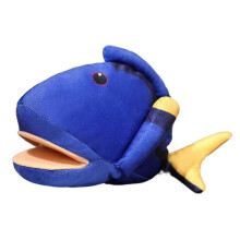 (Dark blue) Mjuk Haj Val Bläckfisk Fisk Handdocka Plyschleksak Flexibilitetsträning 25-26cm