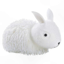(White, rabbit) Kids Long Hairball Pinch Pull Fun Gift Soft Silicone Stress Relief Toy