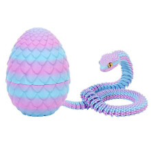 (Deep sea colour, Snake with Egg) Wąż i jajko – przegubowy model zwierzęcia Fidget do druku 3D na biurku