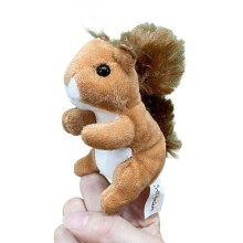 (squirrel) Animal Finger Puppet Plush Toy for Kids Interactive Role-Play Storytelling Multicolor