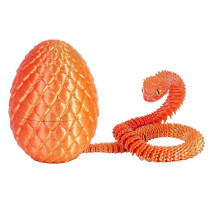 (Red gold, Snake with Egg) Wąż i jajko – przegubowy model zwierzęcia Fidget do druku 3D na biurku