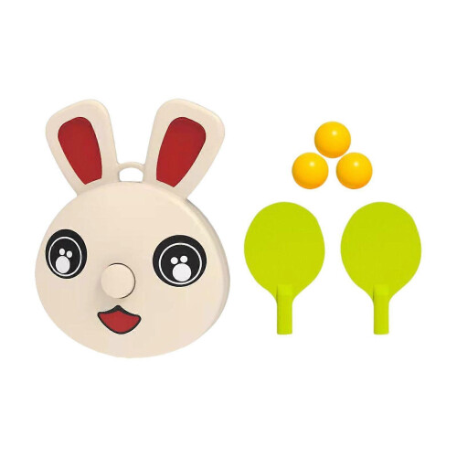 (Rabbit 9x7cm) Bordtennispaddel och bollset för soloträning