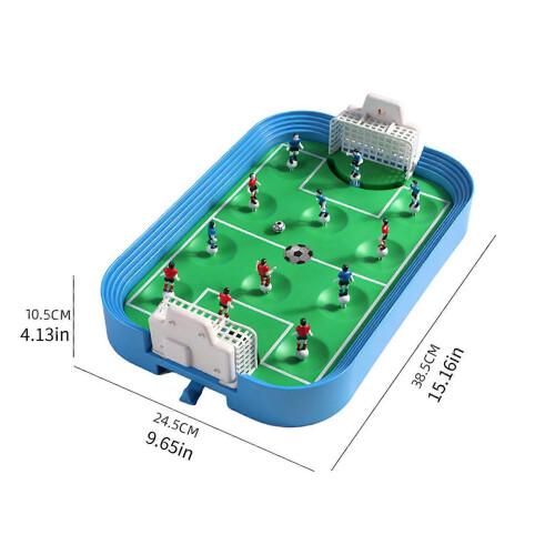 (Blue) Set da calcio balilla robusto in plastica per 2 giocatori, ideale per feste e riunioni, colore blu. 2