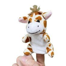 (deer) Animal Finger Puppet Plush Toy for Kids Interactive Role-Play Storytelling Multicolor