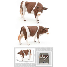 (T15733) Barnleksak Mini Bondgårdsdjur Nötkreatur Figurer Set PVC Ko Tjur Figurer Modell Pedagogisk