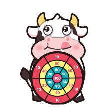 (Cow Models) Cute Cartoon Safety Dart Board Set for Party Games