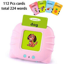 (Pink) Talking Flash Cards for Toddlers Preschool Words Learning Toy for Kids