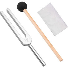 (528HZ) 128Hz Lesage Otto Biosonics Weighted Tuning Fork Therapy Silicone Hammer Cloth