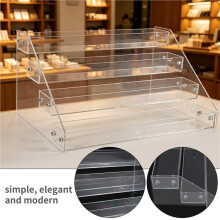 4Tier Clear Acrylic CD Holder Cascading CD Storage Rack,DVD/CD Display Rack & Vinyl Record Storage Stand