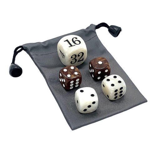 (2 Sets) 1/2/3 Sets 22MM Backgammon Dice Kit Pearlescent Acrylic Doubling Cube Travel Game 1