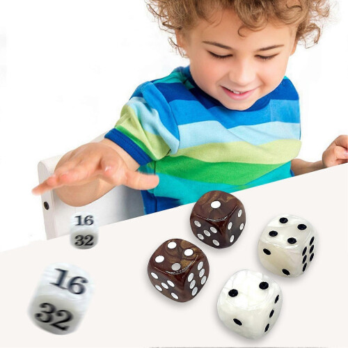 (2 Sets) 1/2/3 Sets 22MM Backgammon Dice Kit Pearlescent Acrylic Doubling Cube Travel Game 2