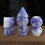 (3 Pcs) 2x7x Polyhedral Dice Party Game for Table Dark Blue 4